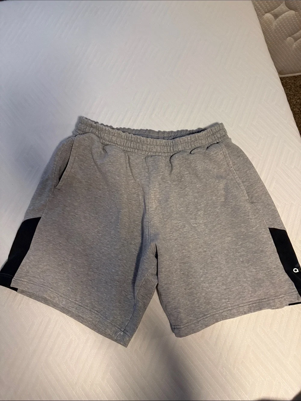 adidas Gray Athletic Shorts with Black Side Panels